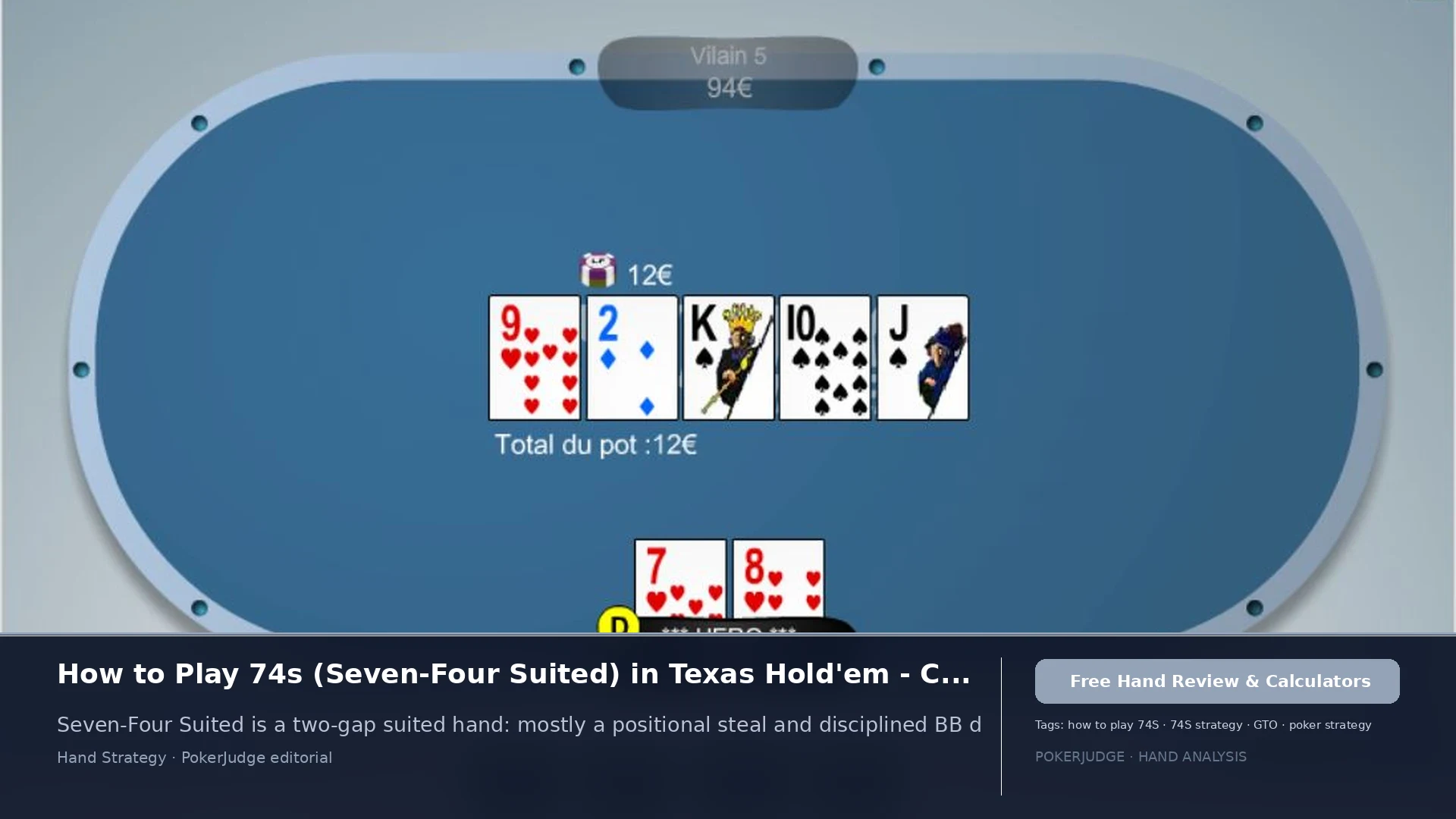 Как играть 74s (74 suited) в Texas Hold'em | PokerJudge