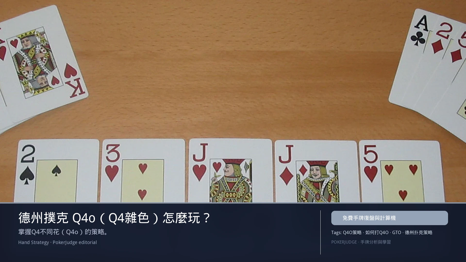 德州撲克 Q4o（Q4雜色）怎麼玩：6-max 開池、3-bet、大盲防守與翻後線路 | PokerJudge