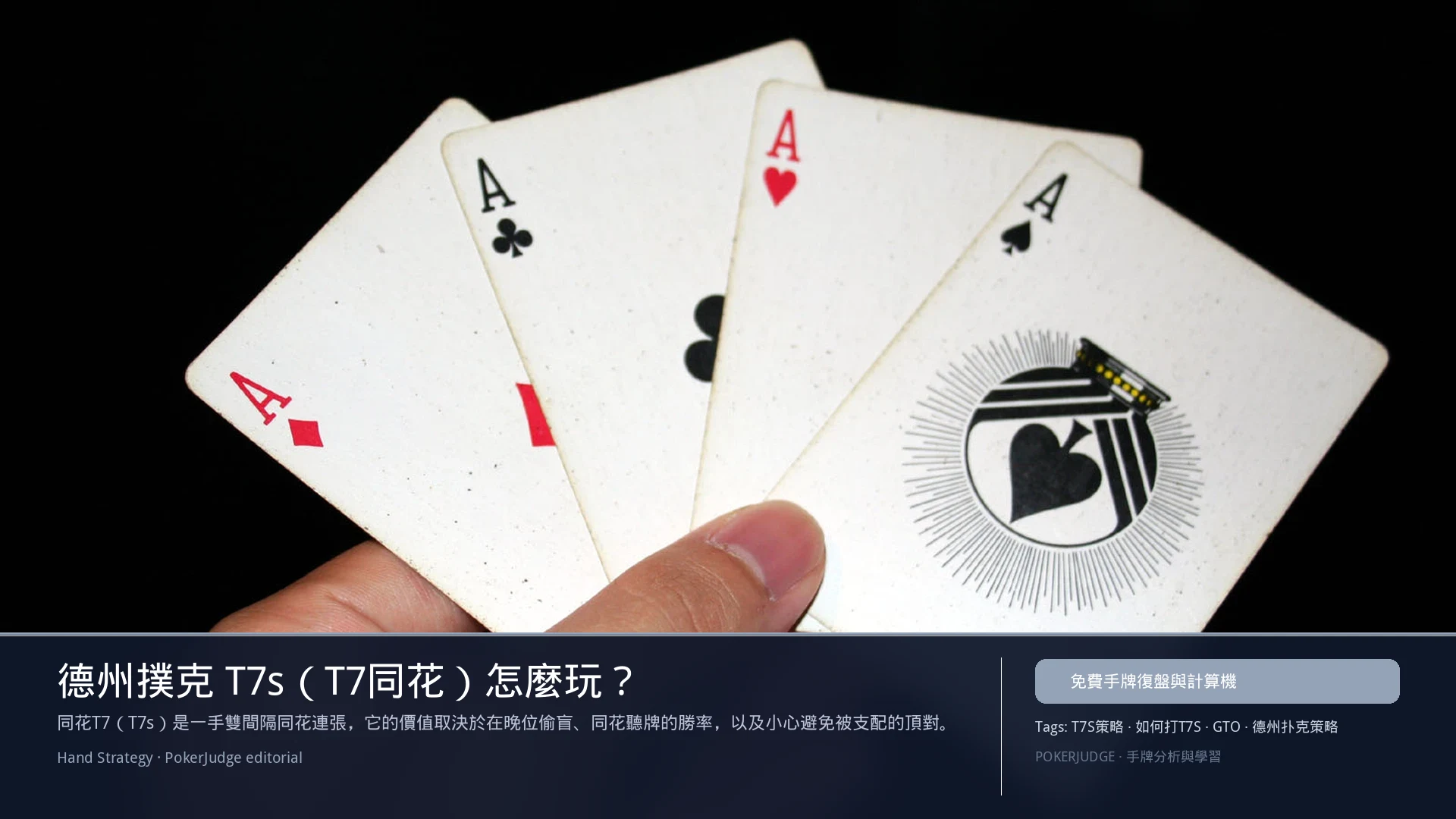 德州撲克 T7s（T7同花）怎麼玩：6-max 開池、3-bet、大盲防守與翻後線路 | PokerJudge